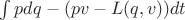 $\int pdq - (pv-L(q,v))dt$