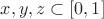 $x,y,z \subset [0,1]$