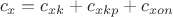 $$c_x=c_{xk}+c_{xkp}+c_{xon}$$