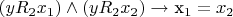 $(yR_2x_1)\wedge(yR_2x_2)\rightarrow$ x_1=x_2