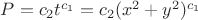 $P=c_2t^{c_1}=c_2(x^2+y^2)^{c_1}$