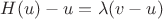 $H(u)-u=\lambda(v-u)$ $H(u)-u=\lambda(v-u)$
