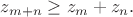 $z_{m+n}\ge z_m+z_n.$