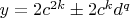 $y=2c^{2k}\pm2c^kd^q$