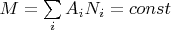 $M=\sum\limits_{i}{A_iN_i}=const$