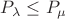 $P_\lambda \leq P_\mu$