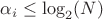 $\alpha_i \le \log_2(N)$
