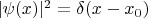 $\vert \psi(x)\vert^2=\delta(x-x_0)$