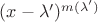 $ (x-\lambda')^{m(\lambda')} $