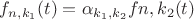 $f_{n,k_1}(t) = \alpha_{k_1,k_2} f{n,k_2}(t)$