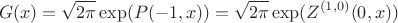 $$G(x)=\sqrt{2 \pi}\exp(P(-1, x))=\sqrt{2 \pi}\exp(Z^{(1,0)}(0,x))$$ $$G(x)=\sqrt{2 \pi}\exp(P(-1, x))=\sqrt{2 \pi}\exp(Z^{(1,0)}(0,x))$$