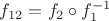 $\[
f_{12}  = f_2  \circ f_1^{ - 1} 
\]$