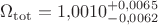 $\Omega_\mathrm{tot}=1{,}0010^{+0{,}0065}_{-0{,}0062}$