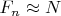 $F_{n}\approx N$