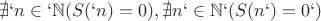 $\nexists `n\in \mathbb{`N} (S(`n)=0), \nexists n`\in \mathbb{N`} (S(n`)=0`)$
