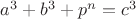 $a^3+b^3+p^n=c^3$