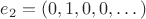 $e_2=(0,1,0,0,\dots)$