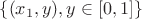 $\{(x_1, y), y \in [0,1]\}$