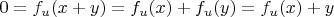 $0 = f_u(x + y) = f_u(x) + f_u(y) = f_u(x) + y$