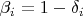 $\beta_i = 1 - \delta_i$