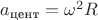 $a_{\text{цент}}=\omega^2 R$
