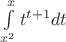 $\int\limits^{x}_{x^2}t^{t+1}dt$