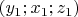 $(y_1;  x_1; z_1)$