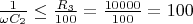 $\frac{1}{\omega C_2} \leq \frac{R_3}{100} = \frac{10000}{100} = 100$
