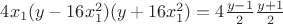 $4x_1(y-16x_1^2)(y+16x_1^2)=4\frac{y-1}{2}\frac{y+1}{2}$