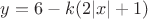 $y=6-k(2|x|+1)$