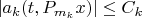 $| a_k(t,P_{m_k}x)|\le C_k$