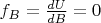 $f_B=\frac {dU}{dB}=0$