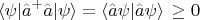$$\langle \psi|\hat{a}^+ \hat{a}|\psi\rangle =\langle \hat{a}\psi| \hat{a}\psi\rangle\,\ge0$$