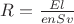 $R=\frac {El}{enSv}$