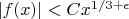 $|f(x)| < Cx^{1/3+\epsilon}$