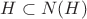 $H \subset N(H)$