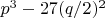 $p^3-27(q/2)^2$