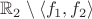 $\mathbb{R}_2 \setminus \left<f_1, f_2\right>$