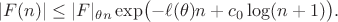 $$|F(n)|\le|F|_{\theta n}\exp\bigl(-\ell(\theta)n+c_0\log(n+1)\bigr).$$