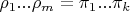 $\rho_1...\rho_m=\pi_1...\pi_k$