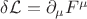 $\delta \mathcal{L}=\partial_\mu F^\mu$