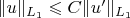 $\Vert u\Vert_{L_1}\leqslant C\Vert u'\Vert_{L_1}$