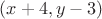 $(x+4,y-3)$
