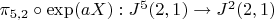$\pi_{5, 2}\circ\exp(aX): J^5(2, 1) \to J^2(2, 1)$