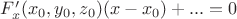 $F_x'(x_0,y_0,z_0)(x-x_0)+...=0$