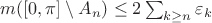 $m([0,\pi]\setminus A_n)\le 2\sum_{k\ge n} \varepsilon_k$
