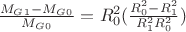 $\frac{M_G_1-M_G_0}{M_G_0}=R_0^2(\frac{R_0^2-R_1^2}{R_1^2 R_0^2})$