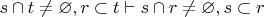 $s \cap t \neq \varnothing, r \subset t \vdash s \cap r \neq \varnothing, s \subset r$