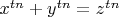 $x^{tn}+y^{tn}=z^{tn}$