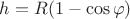 $h=R(1-\cos \varphi)$